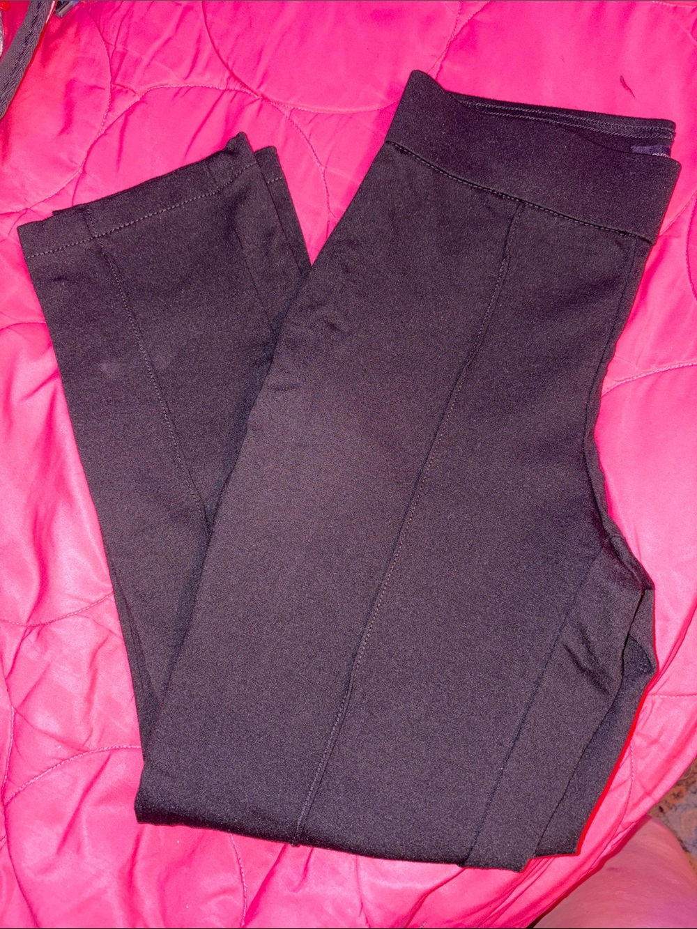 Christian Siriano Black Ponte Knit Ankle Trousers